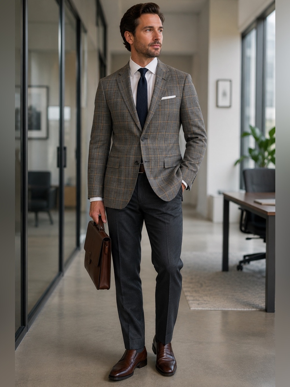 Brooks brothers blazer 42R, grey/gold